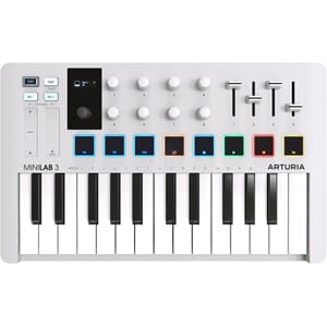 ARTURIA Minilab-3-WH USB Controller Keyboard, White